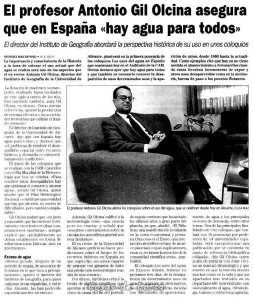 EL PROFESOR OLCINA DICE QUE HAY AGUA PARA TODOS