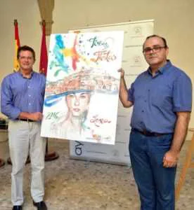 Francisco Jódar con Salvador Caro, pintor lorquino autor del cartel