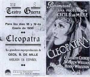 TEATRO GUERRA 1936 ESTRENO DE CLEOPATRA