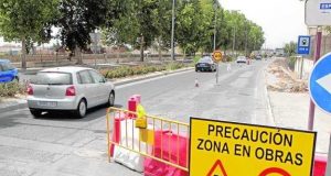 Primeros estrechamientos por las obras de la Ronda Central