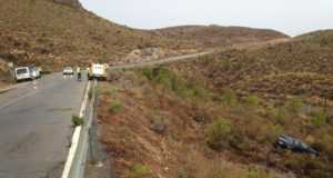Servicios de emergencia atienden y trasladan dos heridos en accidente de tráfico en Puerto Lumbreras
