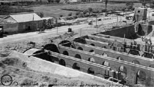 Obras de construcción del Depósito de Reserva de Lorca (años 1950-51)