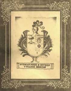 ESCUDO FAMILIA PEREZ DE CHUECOS Y FRANCO. En la vieja ciudad Española de Lorca, en las entalladuras de los escudos de piedra que no mueren, está el origen de los que legítimamente llevan el apellido Chuecos en Venezuela, cuyo árbol genealógico es corpulento y frondoso.