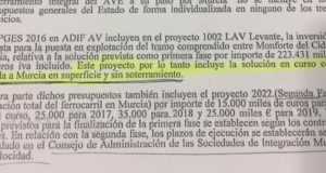 Adif reconoce que no tiene dinero para el soterramiento del AVE en Murcia, ¿y en Lorca?