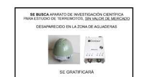 La Concejalía del Terremoto solicita colaboración ciudadana para recuperar una estación sísmica con datos científicos sobre la falla de Alhama sustraída de una casa en Aguaderas.
