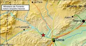 Esta madrugada se ha sentido un terremoto en Lorca de 2,1 grados.