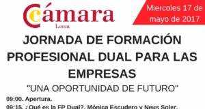 La Cámara de Comercio de Lorca organiza el miércoles una Jornada de FP Dual, »Una oportunidad de futuro», en la que pueden participar empresas de toda la Comarca.