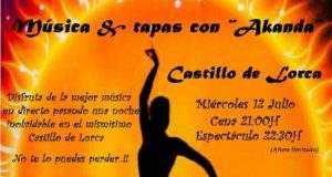 El flamenco del grupo lorquino Akanda protagoniza esta noche el »Música & Tapas» en el castillo de Lorca