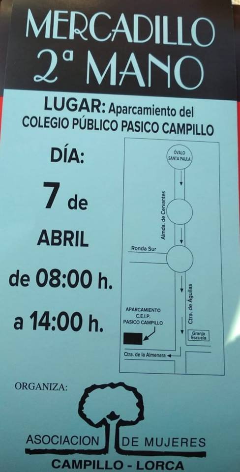 La Asociación de Mujeres de Campillo realizará el domingo un mercadillo de segunda mano que tendrá lugar en el aparcamiento del CEIP Pasico-Campillo 5