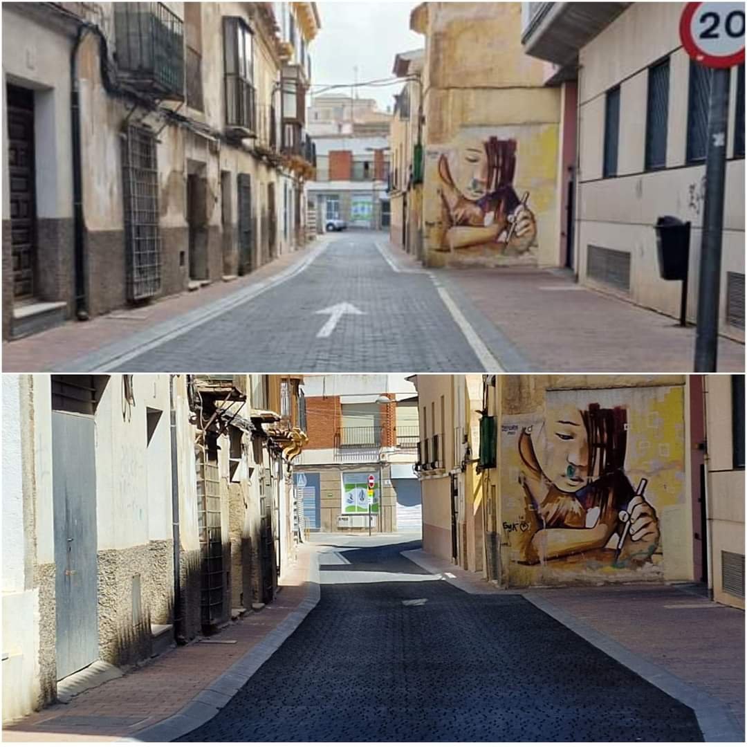 El Ayuntamiento de Lorca finaliza los trabajos de acondicionamiento con asfalto impreso de la calzada de la calle Carril de Caldereros 9