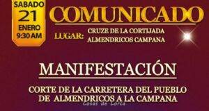 IU-Verdes Lorca lleva al Pleno la voz de los vecinos de Almendricos, que exigen el arreglo de la carretera que les une con La Campana