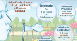 El Ayuntamiento de Lorca informa de la apertura del plazo de solicitudes de admisión para estudiantes de Infantil, Primaria, Secundaria y Bachillerato