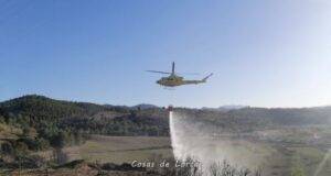Extinguido el incendio forestal declarado ayer en la pedanía lorquina de Fontanares