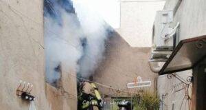 Incendio en una vivienda en la calle Rio Tinto, Lorca