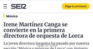 Irene Martínez es la primera directora de orquesta lorquina con 21 años.