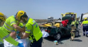 Dos heridos atrapados en accidente de tráfico en la A7 zona la Hoya