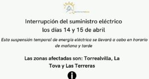 La mejora y ampliación de la red eléctrica producirá la interrupción del suministro de luz en varias zonas del municipio