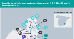 Murcia sumará casi 70.000 árboles en los márgenes de sus autovías como medida contra el cambio climático