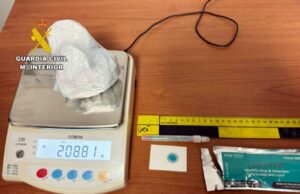 La Guardia Civil se incauta de más de 200 gramos de cocaína de gran pureza en un control de vehículos