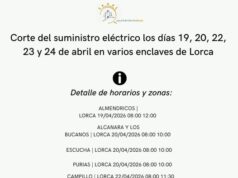 Corte del suministro eléctrico los días 19, 20, 22, 23 y 24 de abril en varios enclaves de Lorca corte del suministro eléctrico los días 19, 20, 22, 23 y 24 de abril en varios enclaves de lorca