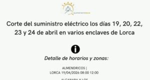 Corte del suministro eléctrico los días 19, 20, 22, 23 y 24 de abril en varios enclaves de Lorca corte del suministro eléctrico los días 19, 20, 22, 23 y 24 de abril en varios enclaves de lorca