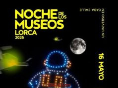 Un espectáculo de 150 drones pondrá el broche final a la celebración de la Noche de los Museos de Lorca drones en la noche de lorca