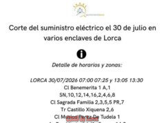 Corte del suministro eléctrico el día 30 de julio en varios enclaves de Lorca corte del suministro eléctrico el día 30 de julio en varios enclaves de lorca