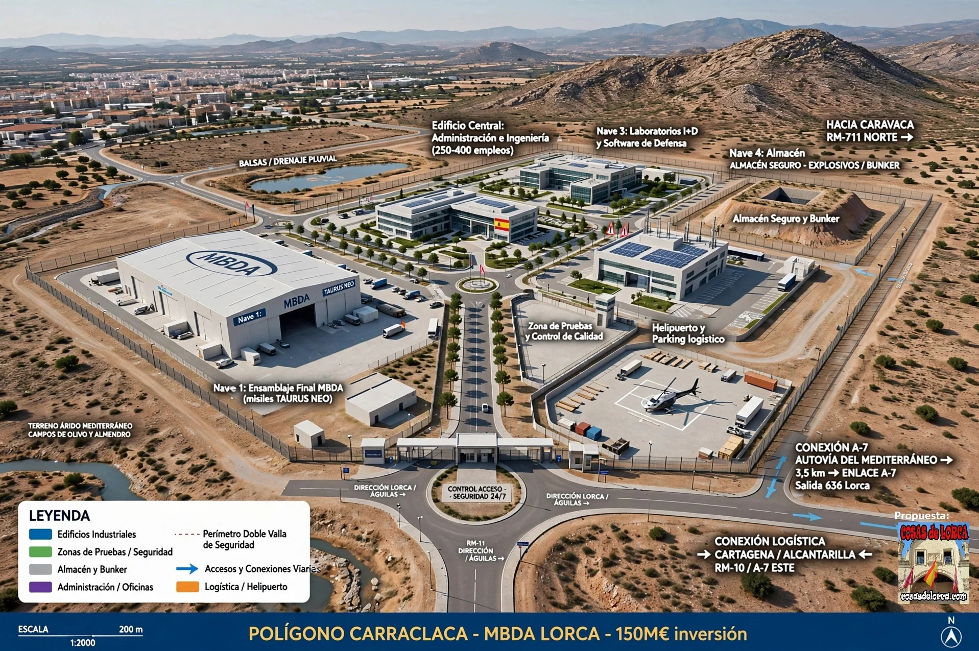 propuesta de cosasdelorca.com mbda en carraclaca, diseñado sobre los 688.484 m2 del antiguo campo de tiro