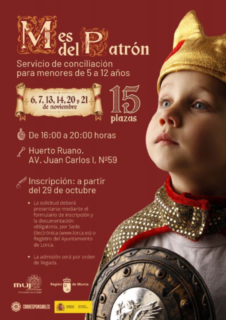 el palacete de huerto ruano acogerá un servicio de conciliación para menores de 5 a 12 años durante los fines de semana del mes del patrón el palacete de huerto ruano acogerá un servicio de conciliación para menores de 5 a 12 años durante los fines de semana del mes del patrón