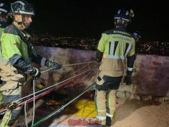 Rescatado un hombre tras caer desde un muro del Castillo de Lorca durante un evento herido caída castillo lorca (1)
